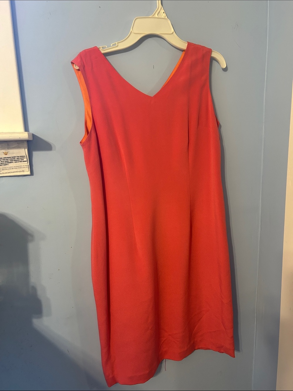 Sleeveless V-Neck Coral Midi Dress